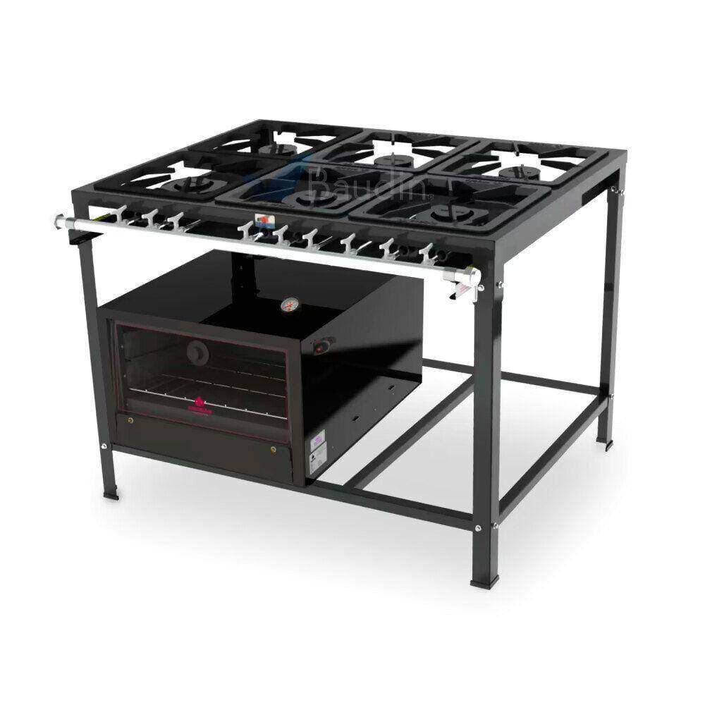 Anafe 6 hornallas Horno Piso Piedra| PMS-600 + FSP-6800AT
