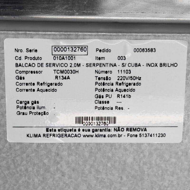 Bajo Mostrador Refrigerado 3 Puertas 1,87 Mts | KLIMA 010A Ficha tecnica