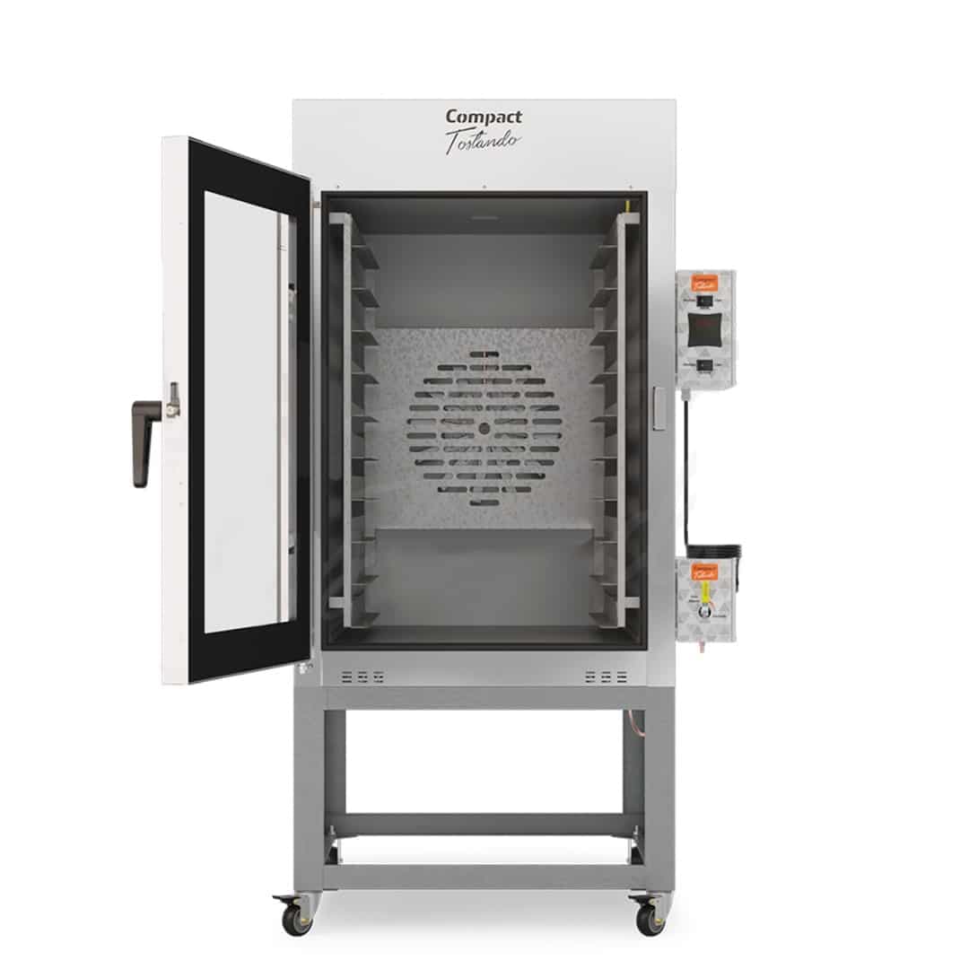 Horno Turninado A Gas Compact Glp10est 10 Bandejas 300 Panes Frente Abierto