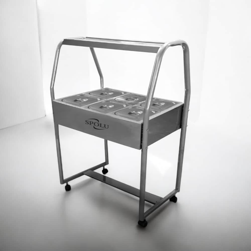 Mesa Buffet Caliente 6 Cubas Spolu SPL-506 mockup