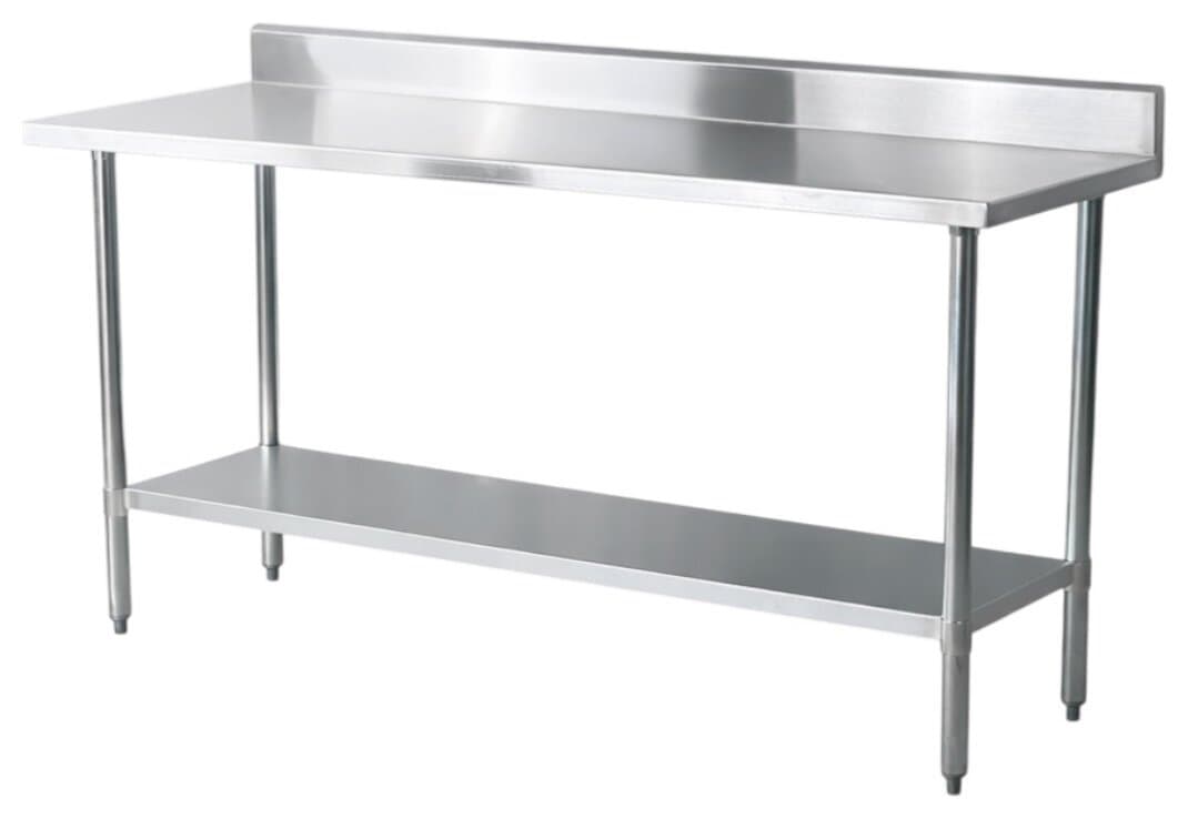 Mesa de Acero Inoxidable 180x60cm zocalo y estante | Jameco WT-1800E