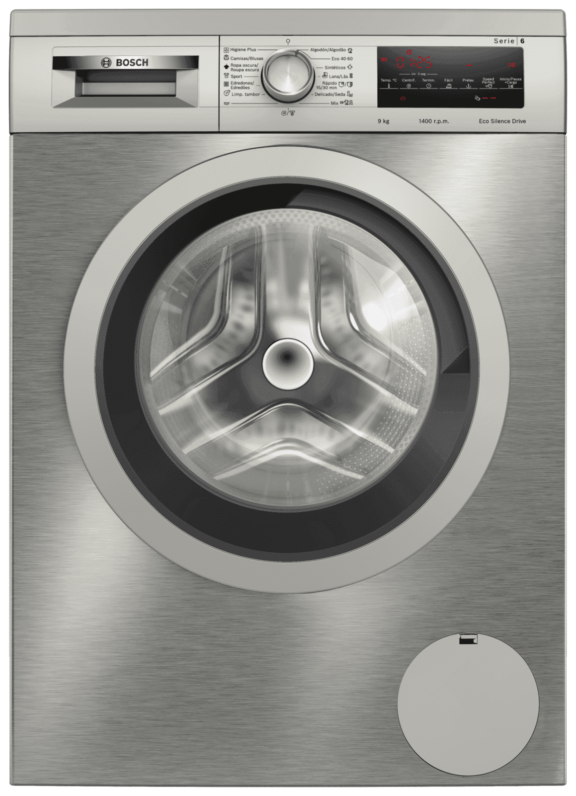 Lavarropas Bosch WUU28T6KES 9 kg 1400 rpm acero inoxidable