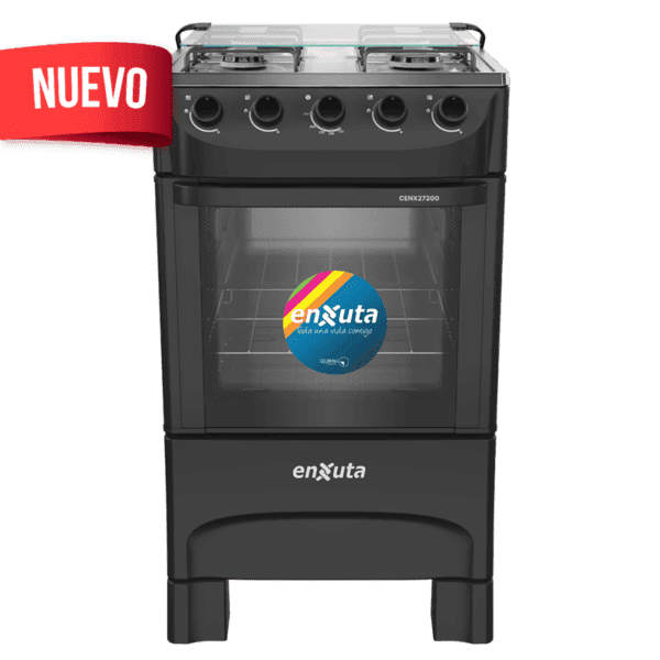 Cocina 4 hornallas Enxuta CENX27200NG mesada inox horno easy-clean