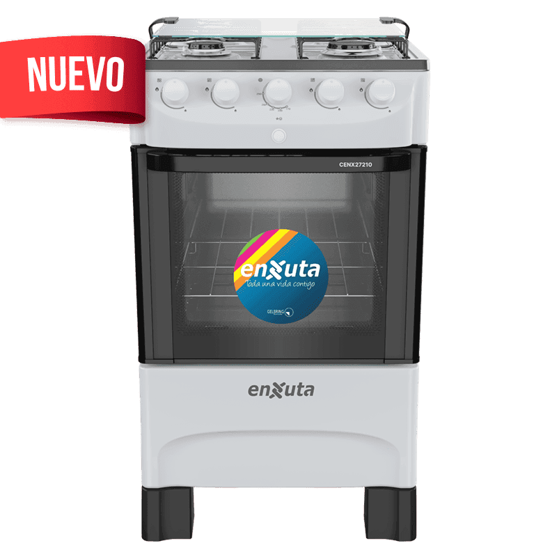 Cocina multigas Enxuta CENX27210W 4 quemadores mesada inox