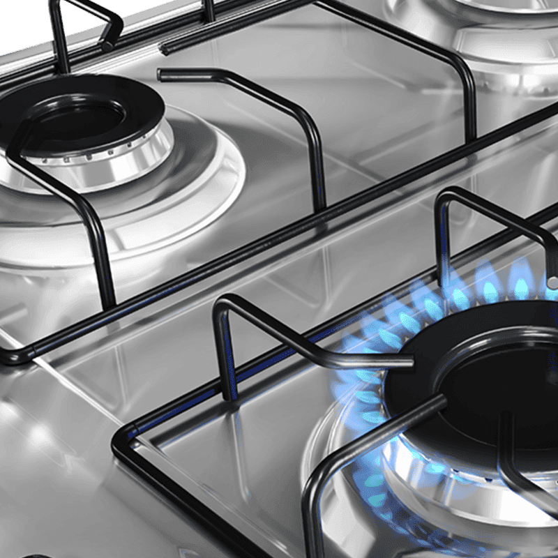 Cocina 4 hornallas Enxuta CENX27542W-1 mesada acero inoxidable