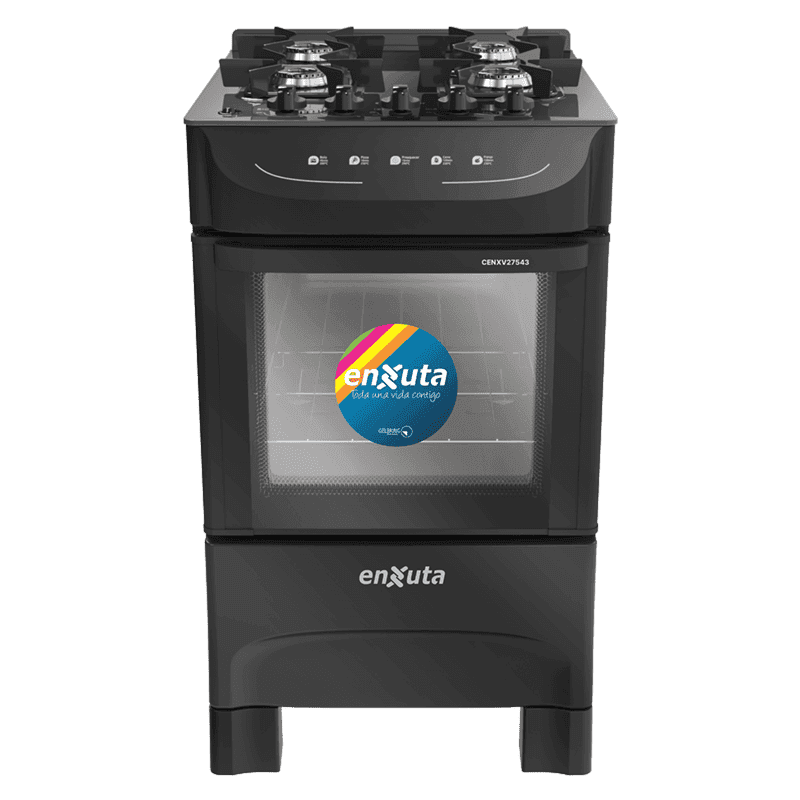 cocina 4 hornallas Enxuta CENXV27543NG mesada vidrio templado