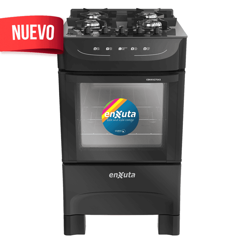 cocina 4 hornallas Enxuta CENXV27543NG mesada vidrio templado