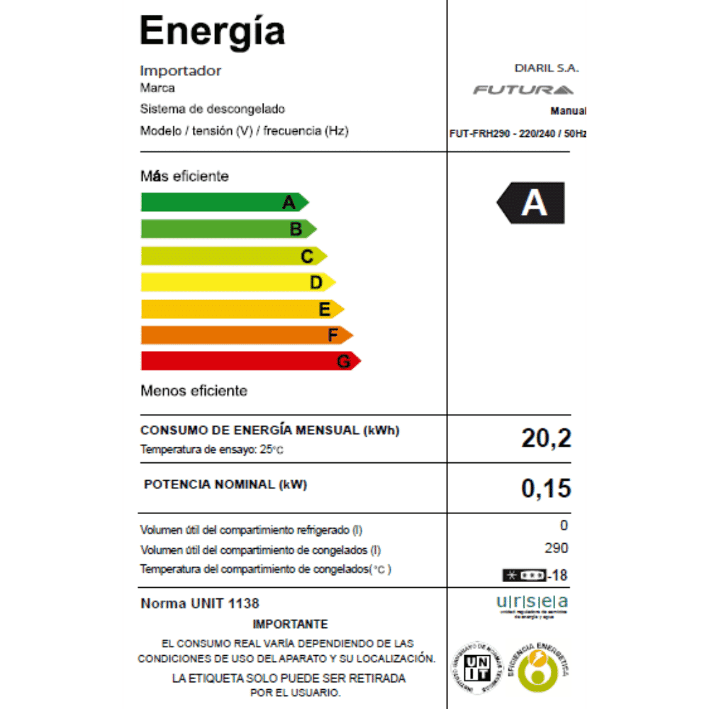 Freezer horizontal doble acción 287 L | Futura FUT-FRH290