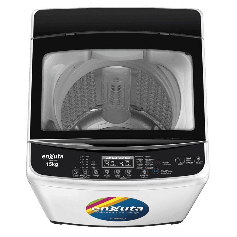 Lavarropa carga superior Enxuta LENX01550 15 kg tapa vidrio bomba