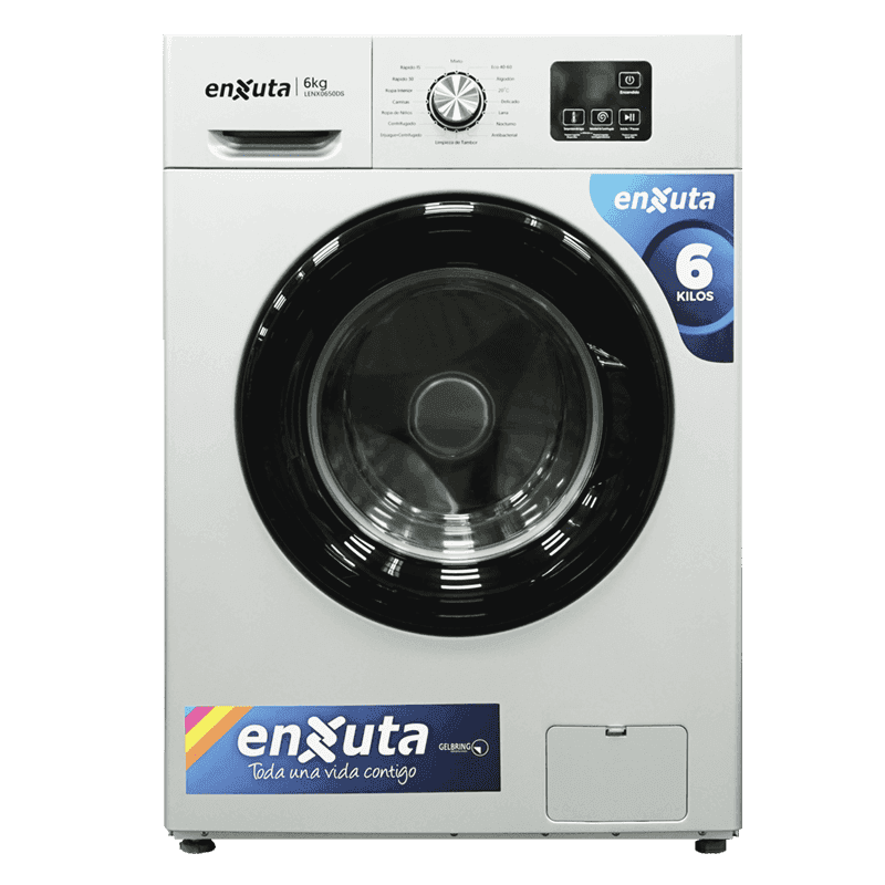 Lavarropas carga frontal Enxuta LENX0650DS 6 kg 1.000 RPM tambor acero inoxidable