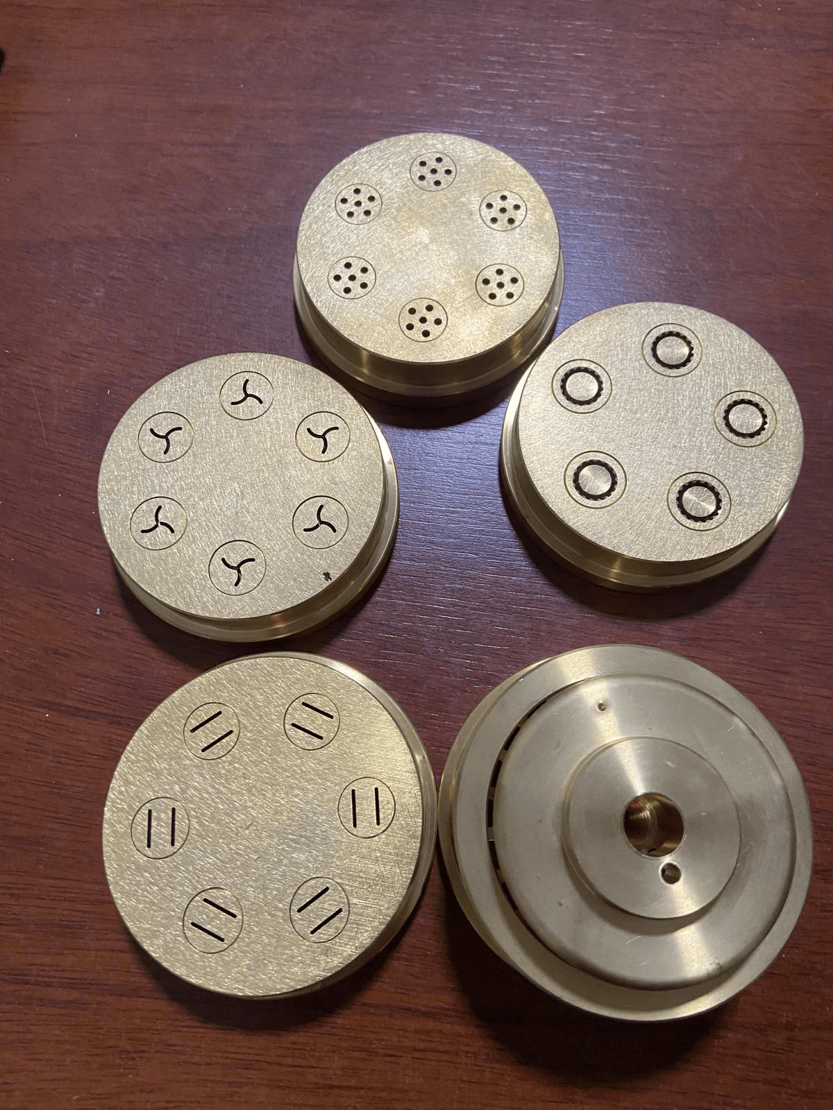 Kit de 5 trafilas de bronce para máquina de pasta Sirman Concerto 5