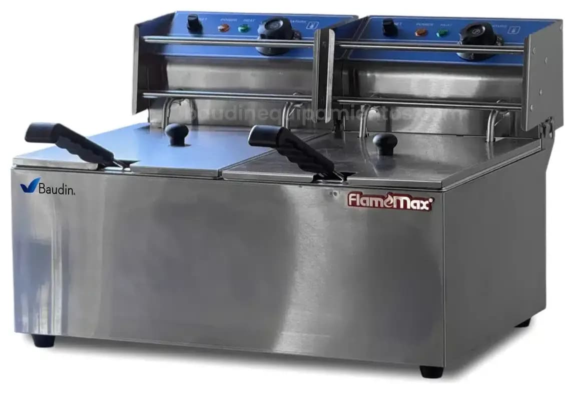 Freidor Eléctrico 2 cubas de 10 Litros Flamemax HEF-89