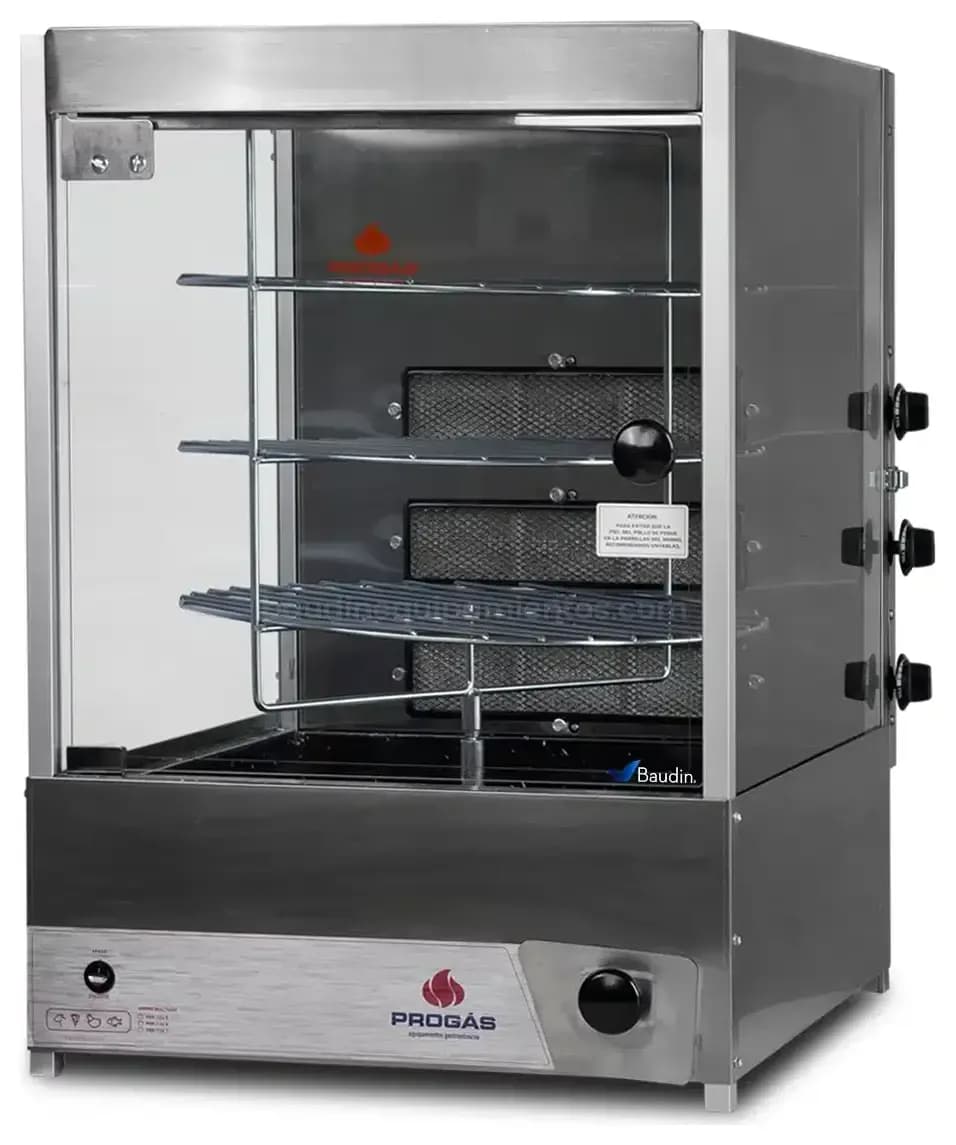 Spiedo rotativo de mesa 3 niveles multiuso a gas | Progas PRP-124G