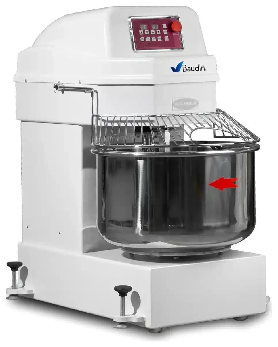 Amasadora Industrial 80 Litros Trifasica 380 V 35 kg de Harina 50 kg de masa terminada Kuma SH80 Baudin