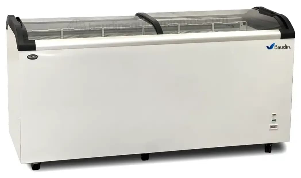 Freezer Horizontal 445 lts tapa de vidrio curvo exhibidor congelador kuma sdq500