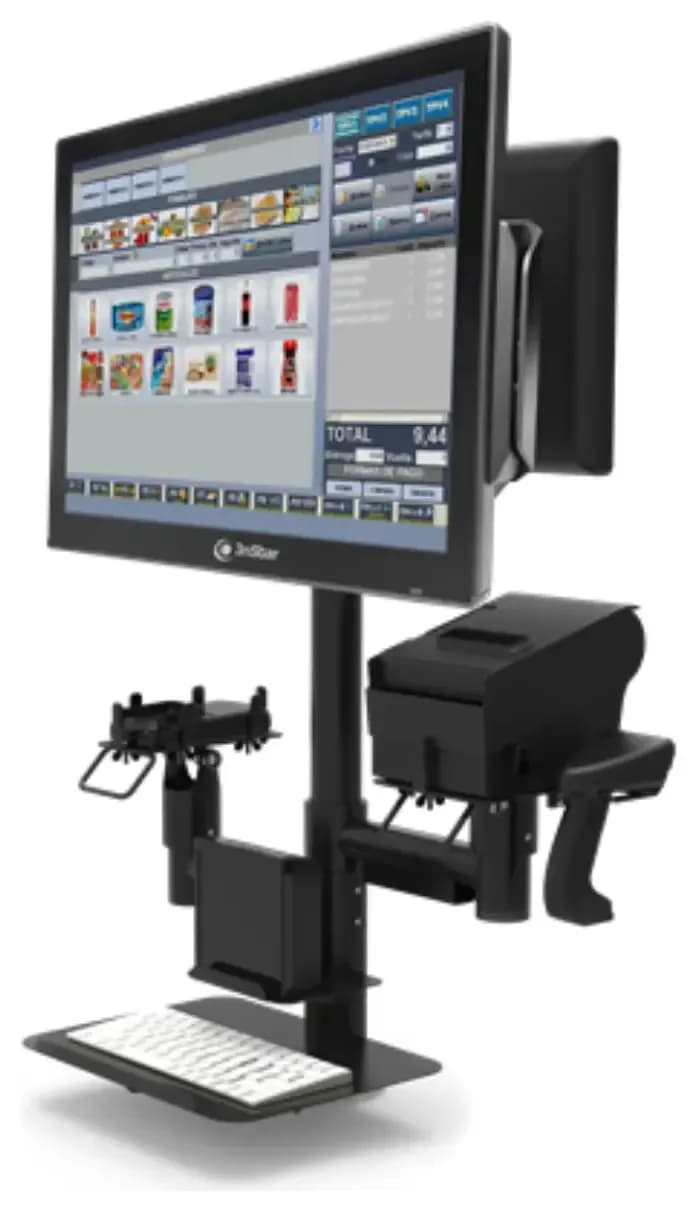 Soporte metalico doble monitor pos e impresora terminca todo en uno 3nstar POS MS System A