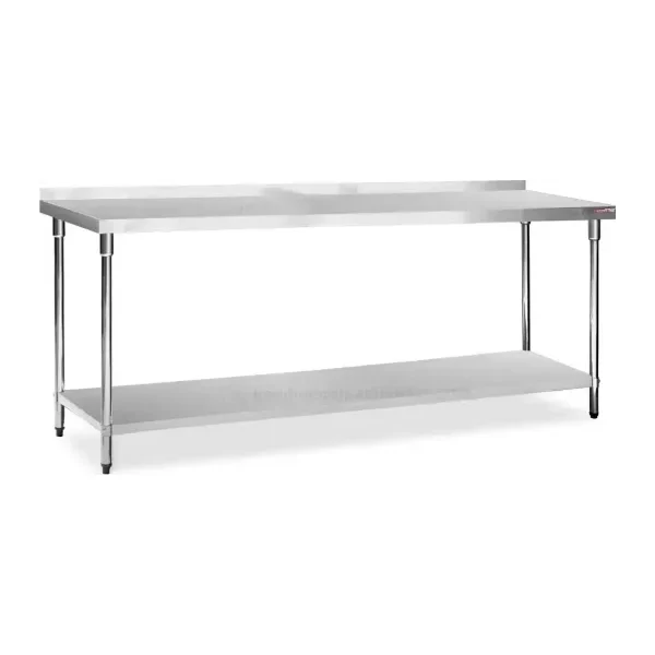 Mesa de Acero Inoxidable 230 x 70 cm con zócalo | Flamemax HWT-2-723RP