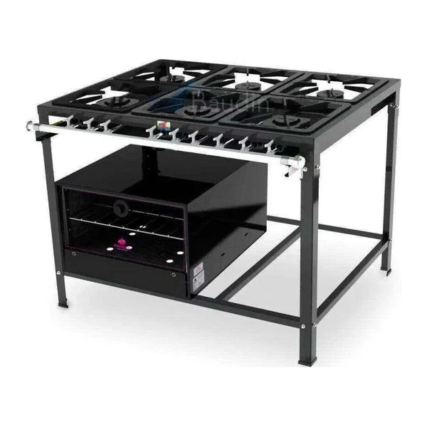 Anafe 6 hornallas Horno Piso De Chapa Progas PMS-600 + FSI-680N