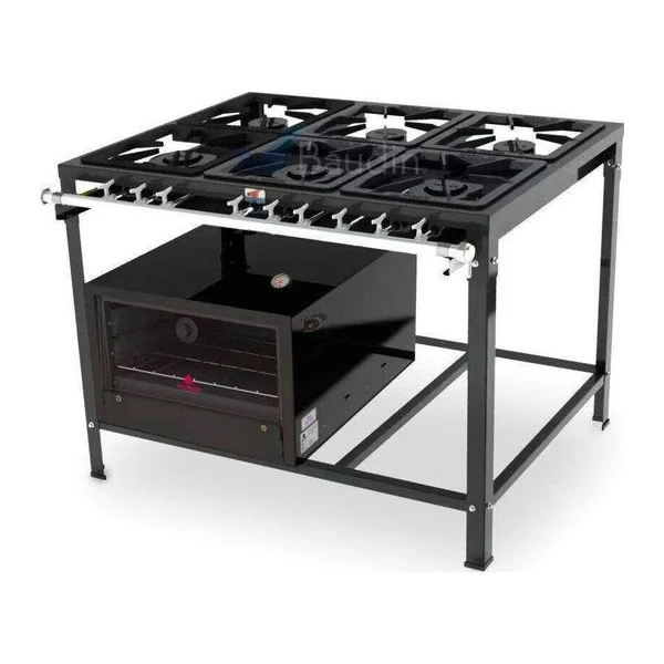 Anafe 6 hornallas Horno Piso Piedra| PMS-600 + FSP-6800AT