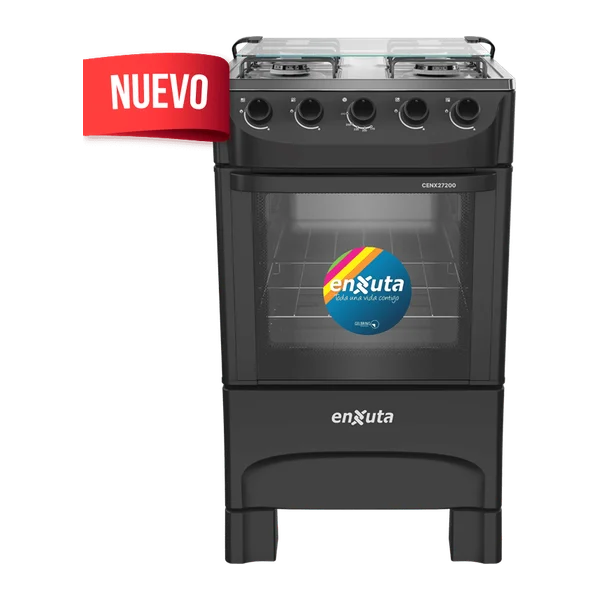 Cocina 4 hornallas Enxuta CENX27200NG mesada inox horno easy-clean
