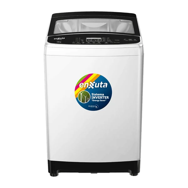 Lavarropa carga superior Enxuta LENX01850 18 kg inverter, tapa de vidrio