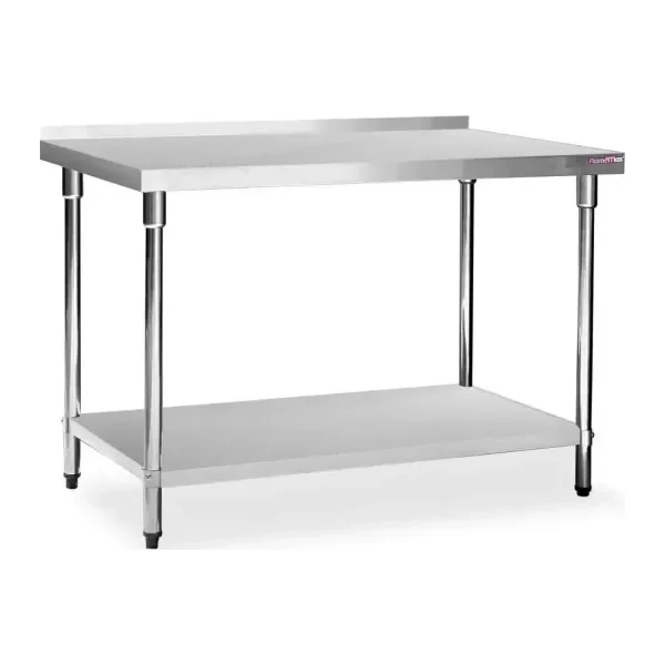 Mesa de Acero Inoxidable 120 x 70 cm con zócalo | Flamemax HWT-2-712RP
