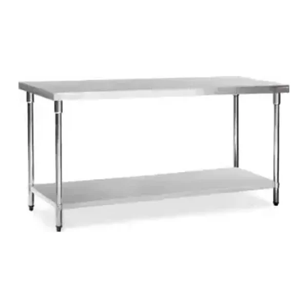 Mesa de Acero Inoxidable 180 x 70 cm con estante | Flamemax 718R