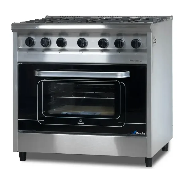 Cocina Profesional 6 Hornallas con Horno Pizzero piso de piedra refractaria Industrial Morelli Cheff 900