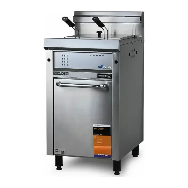 Freidor a gas 30 litros Agua y Aceite Litros Morelli F-Matic 30 Baudin Vista Principal