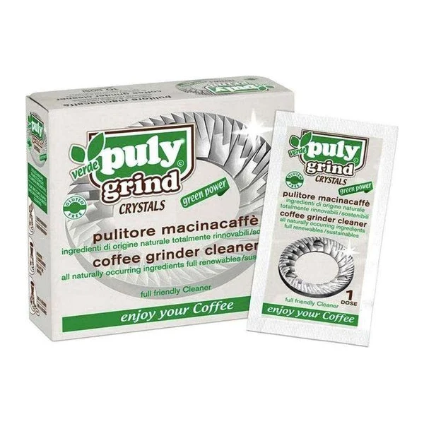 Limpiador de muelas de cafe en cristales puly grind verde crystals