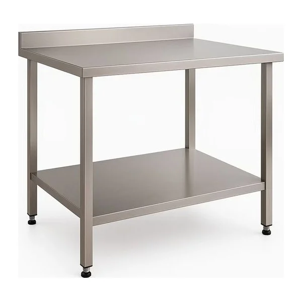 Mesa de Acero Inoxidable con Zocalo y Estante Inferior 100x80x90cm Baudin MZE-1080 Principal