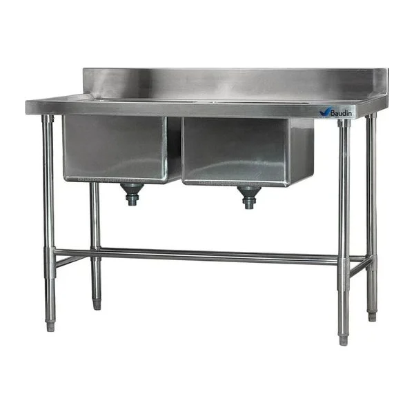 Mesada con Doble Bacha 120×60 cm con Zocalo Lundar DM33-6-1200 Principal