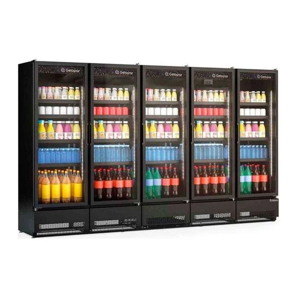 Visicooler 5 Puertas Negro Comercial Gelopar GCVR-2500CB PR Baudin