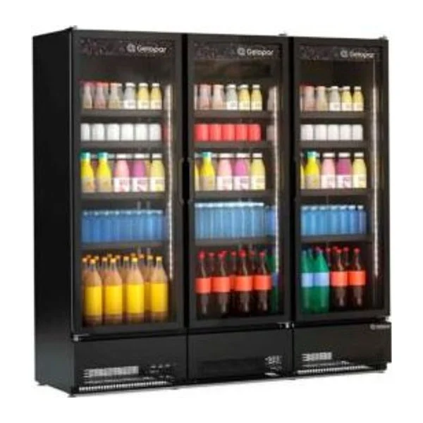 Visicooler Exhibidor 3 Puertas 1468L All Black | Gelopar GCVR-1450