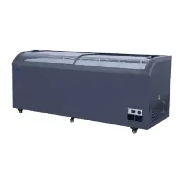 Freezer tipo isla para supermercado 1097 L 2 puertas de vidrio curvo | Moxcold SI-C253 Middle